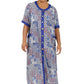 La Cera Blue Patchwork Plus Size Short Sleeve Dress - La Cera