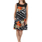Crochet Yoke Geometrical Print Dress - La Cera