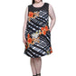 Plus Size Crochet Yoke Geometrical Print Dress