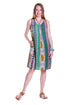 La Cera Green Multi Print Sleeveless Dress - La Cera