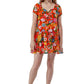 Vestido georgette escalonado con estampado floral vibrante