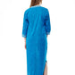 Plus Size La Cera 3/4 Quarter Length Sleeve Embroidered Caftan - La Cera