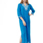 Plus Size La Cera 3/4 Quarter Length Sleeve Embroidered Caftan - La Cera