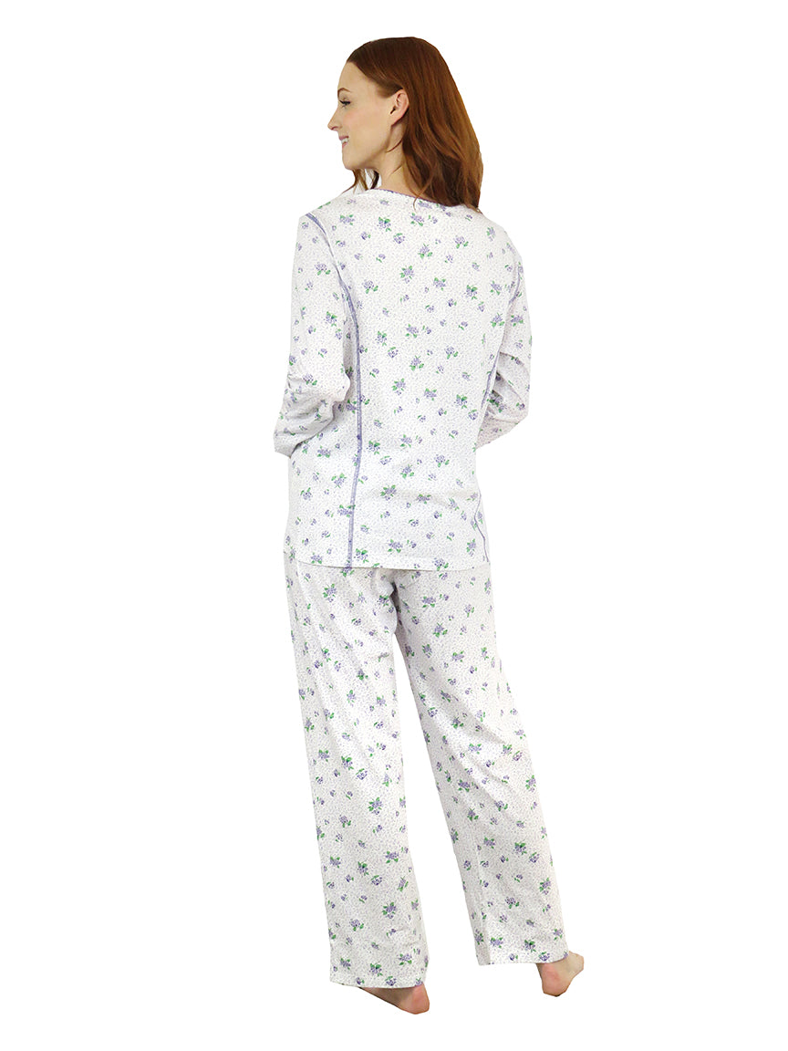 Lilac Cotton Jersey Knit PJ - La Cera