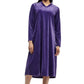 La Cera Long V-Neck Velour Dress - La Cera