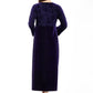 Vestido de terciopelo desgastado con ribetes de jacquard