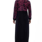 Vestido de terciopelo desgastado con ribetes de jacquard