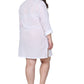 La Cera Plus Size Long Sleeve Button Front Cover Up - La Cera