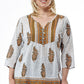 La Cera Plus Size 3/4 Sleeve Printed Tunic Top - La Cera - 1