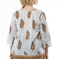 La Cera Plus Size 3/4 Sleeve Printed Tunic Top - La Cera - 3