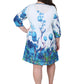 Plus Size Tulip Print Pleated Tunic Dress - La Cera