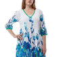 Tulip Print Pleated Tunic Dress - La Cera