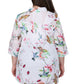Plus Size Hummingbird/Butterfly Print Tunic - La Cera
