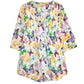 La Cera Rainbow Butterfly Print Pleated Tunic - Plus Size