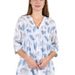 Pleat Front Printed Cotton Top - La Cera