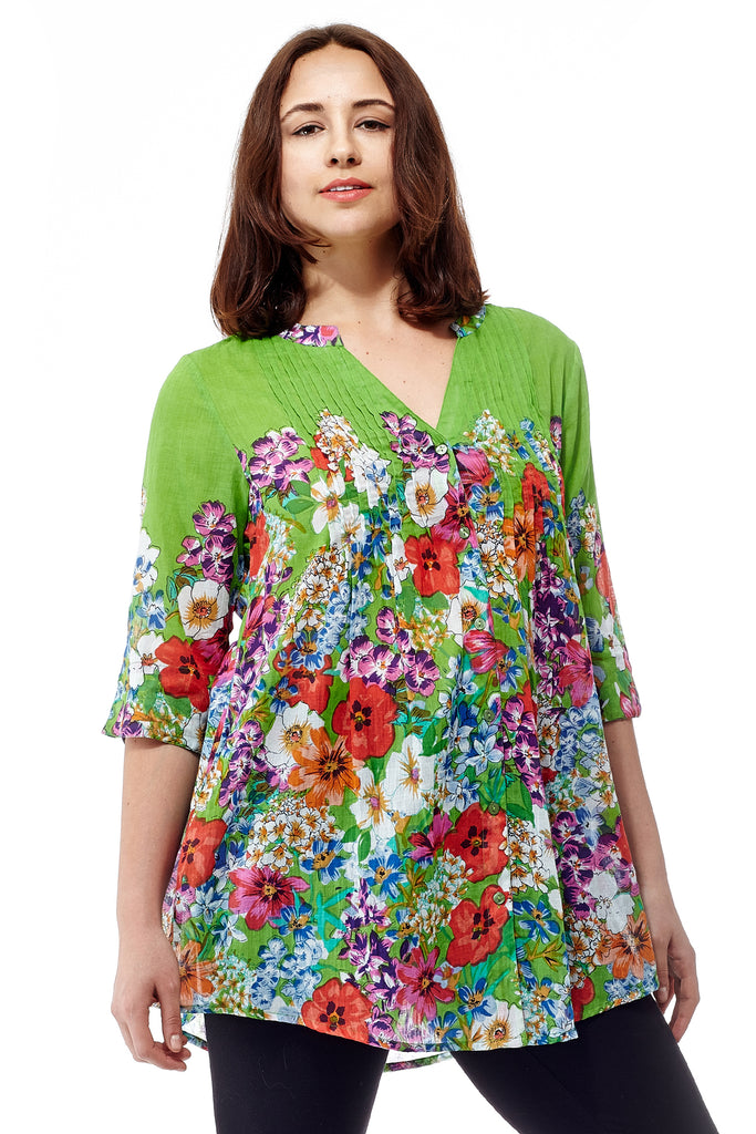 Colorful Floral Tunic - La Cera