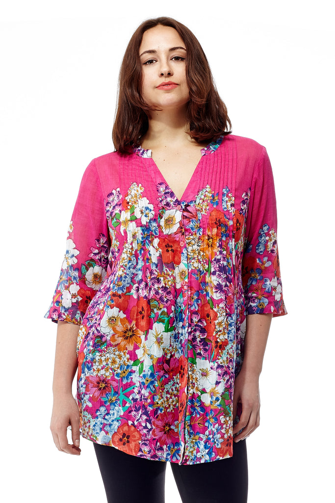 Colorful Floral Tunic - La Cera