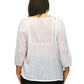 La Cera Plus Size Embroidered Peasant Top - La Cera