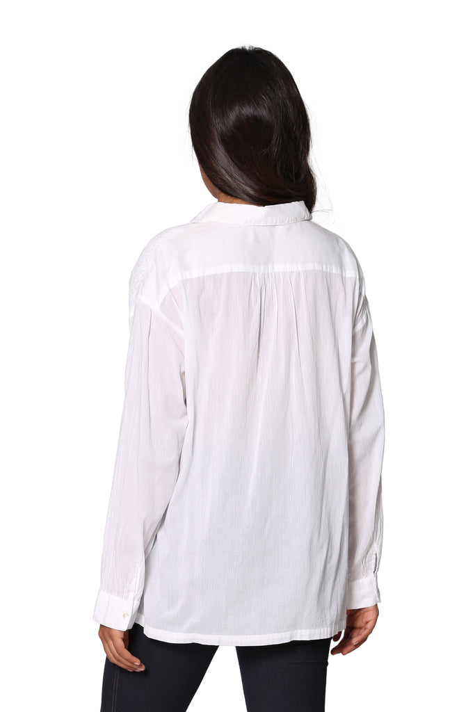 La Cera Puckered Button-up Top - La Cera