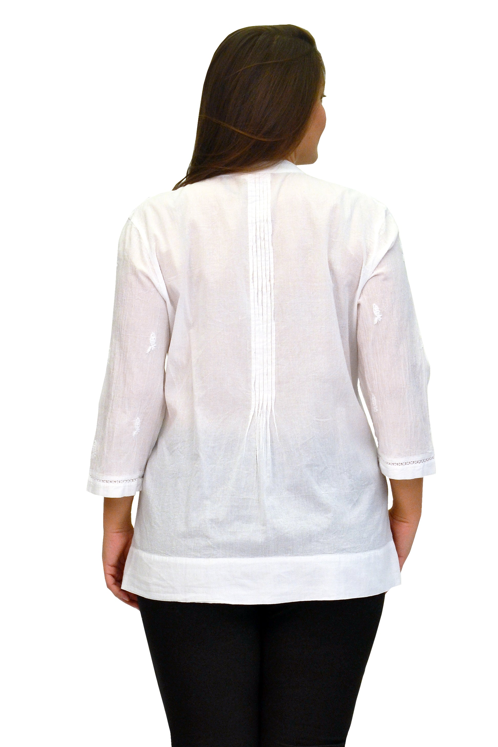 La Cera Plus Size Pleated Blouse - La Cera