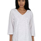 White Floral Embroidered Top - La Cera