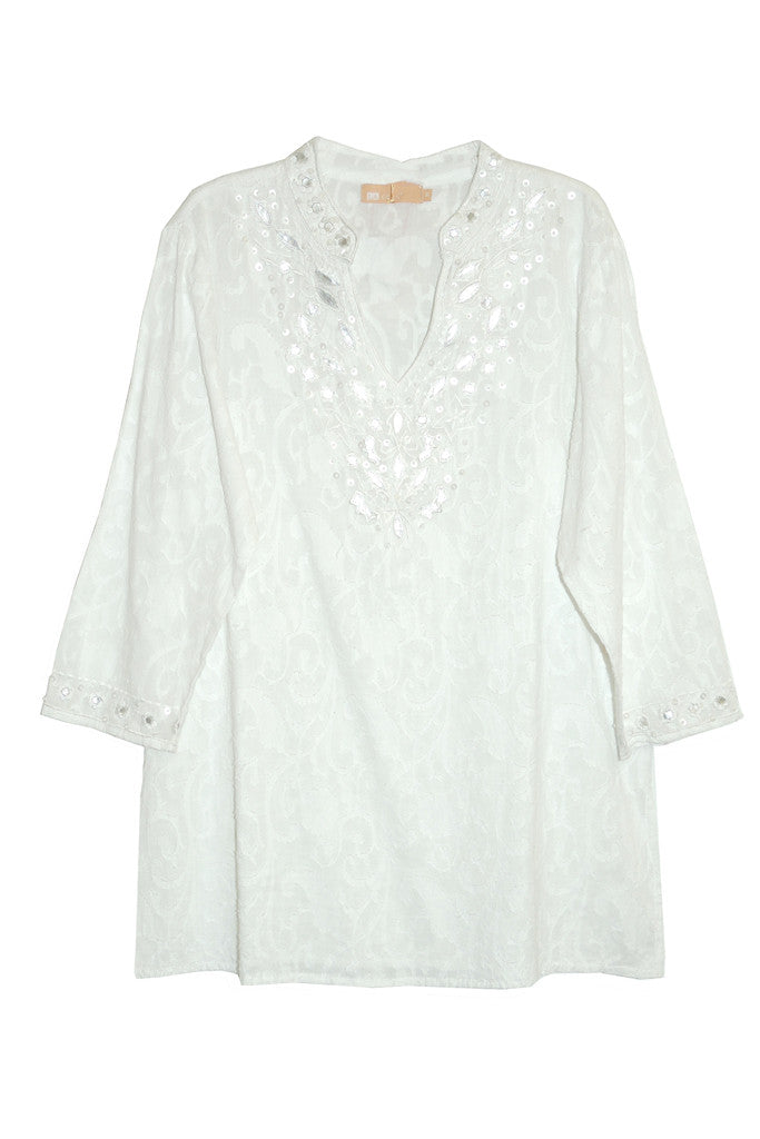 La Cera Floral Embroidered Tunic Top - La Cera - 4