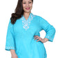 Top tipo túnica con bordado floral de talla grande