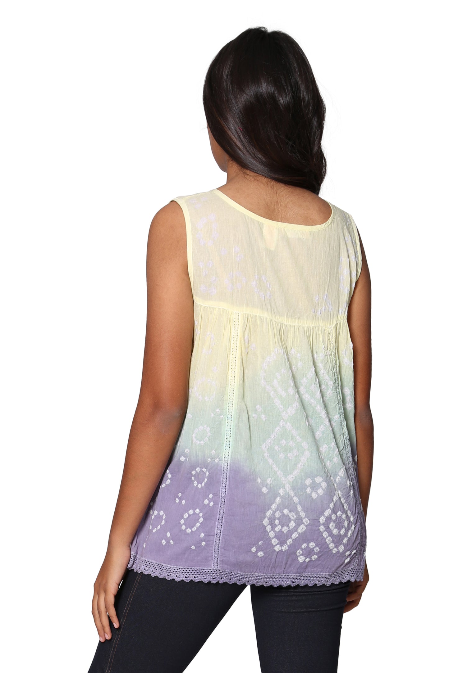 Top teñido anudado 100% algodón Ombre