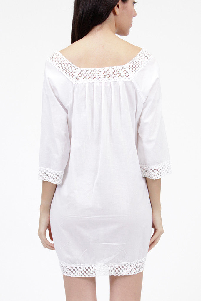 La Cera Crochet Tunic Swim Cover Up - La Cera - 3