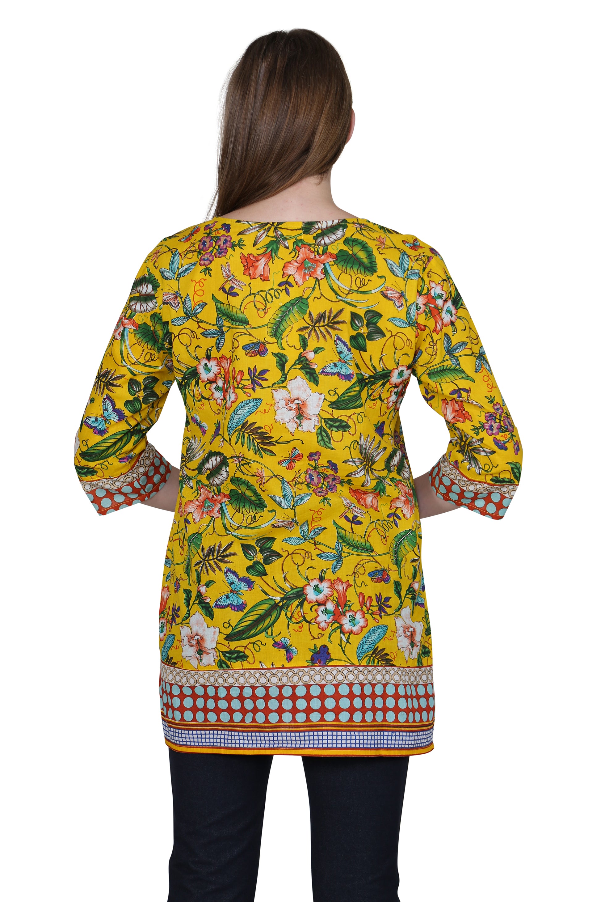 Floral Mixed Media Tunic - La Cera