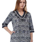 La Cera Short Sleeve Printed Tunic Top - La Cera