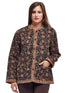 La Cera Quilted Brown Mandarin Jacket - La Cera