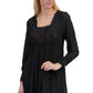 La Cera Long Sleeve Lace Yoke Top - La Cera
