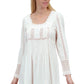 La Cera Long Sleeve Lace Yoke Top - La Cera