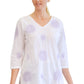La Cera Embroidered V-Neck Shirt - La Cera