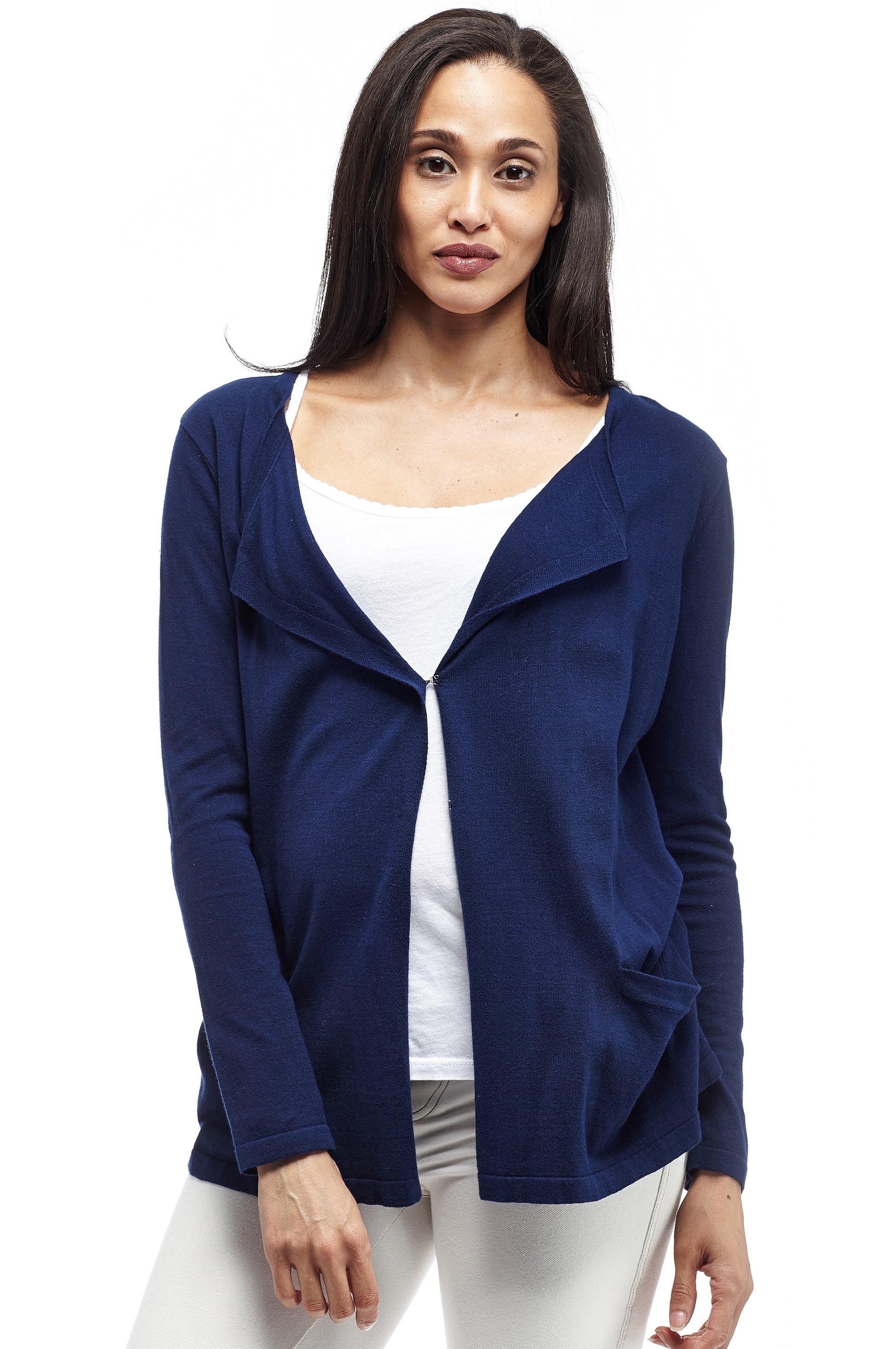 La Cera Long Sleeve Waterfall Cardigan - La Cera