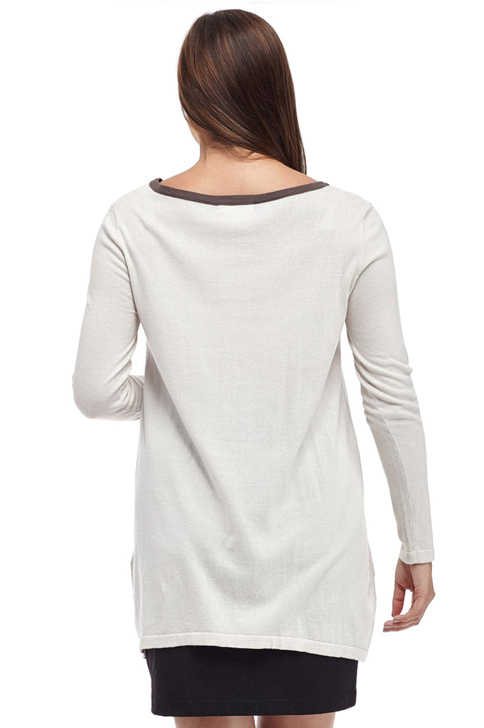 La Cera Rounded Neck Pullover Sweater Top - La Cera