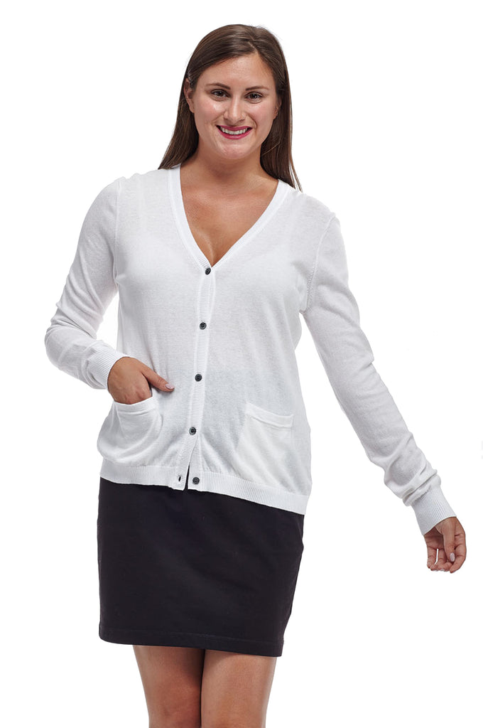 La Cera Long Sleeve Cardigan with Pockets - La Cera