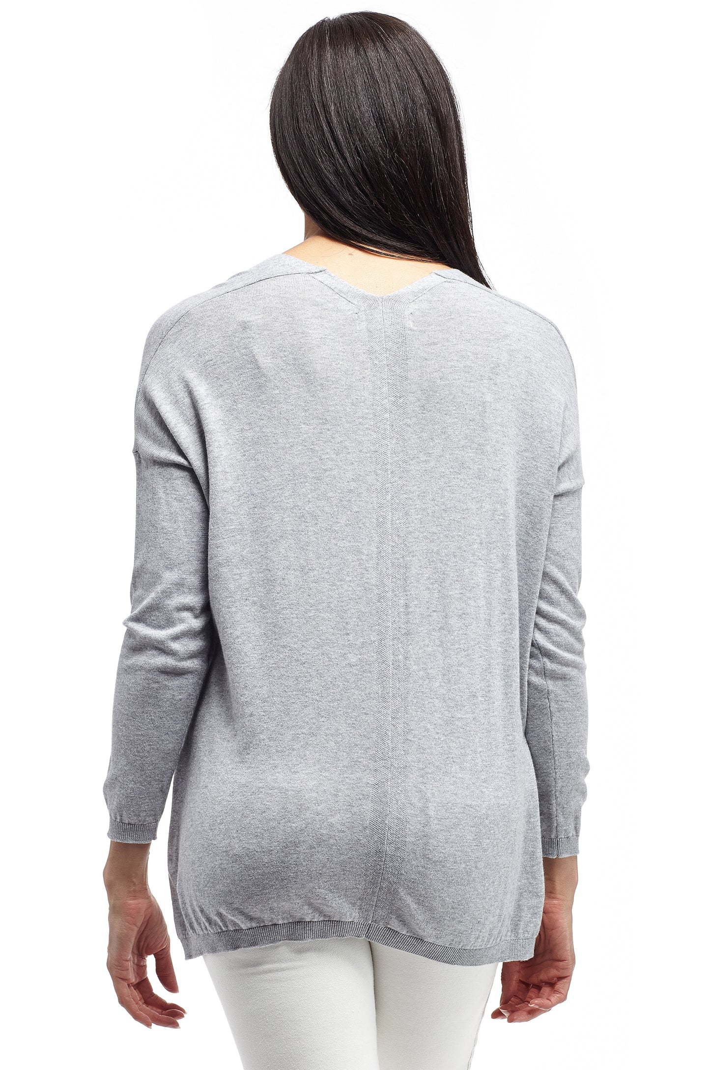 La Cera Long Sleeve Pullover Sweater with Pocket - La Cera
