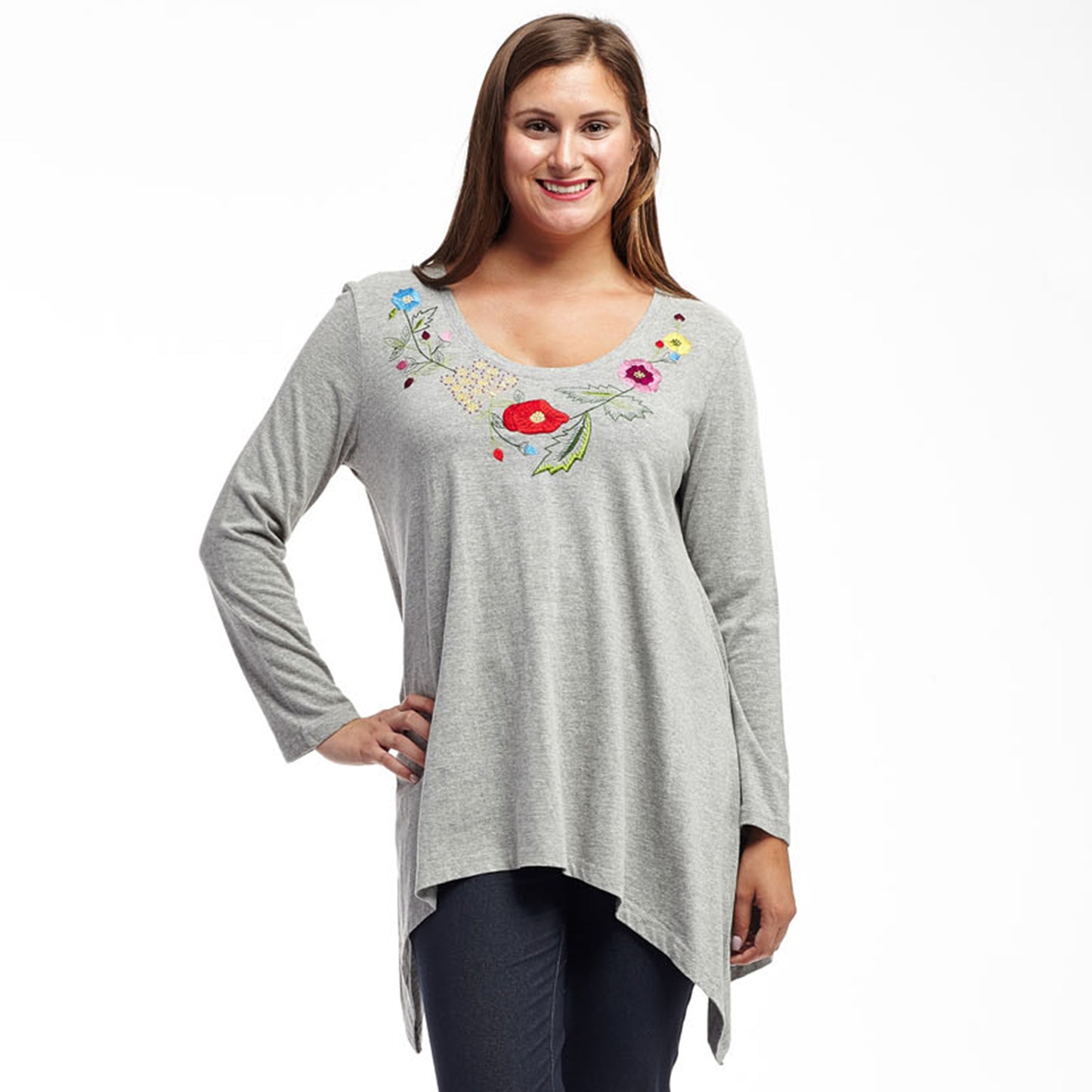 La Cera Floral Embroidered Top - La Cera