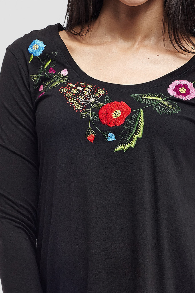 La Cera Floral Embroidered Top - La Cera - 2