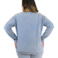 Washed Corduroy Rib Knit Long Sleeve Top Plus Size