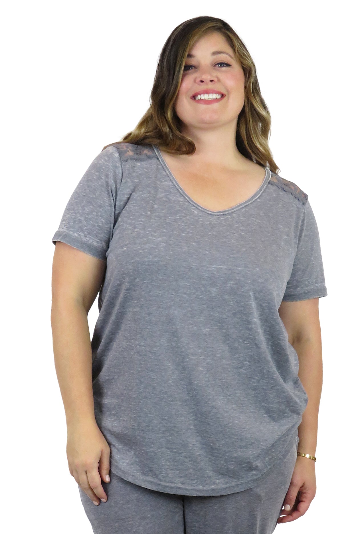 Plus Size Soft & Supple V-Neck Knit Top - La Cera