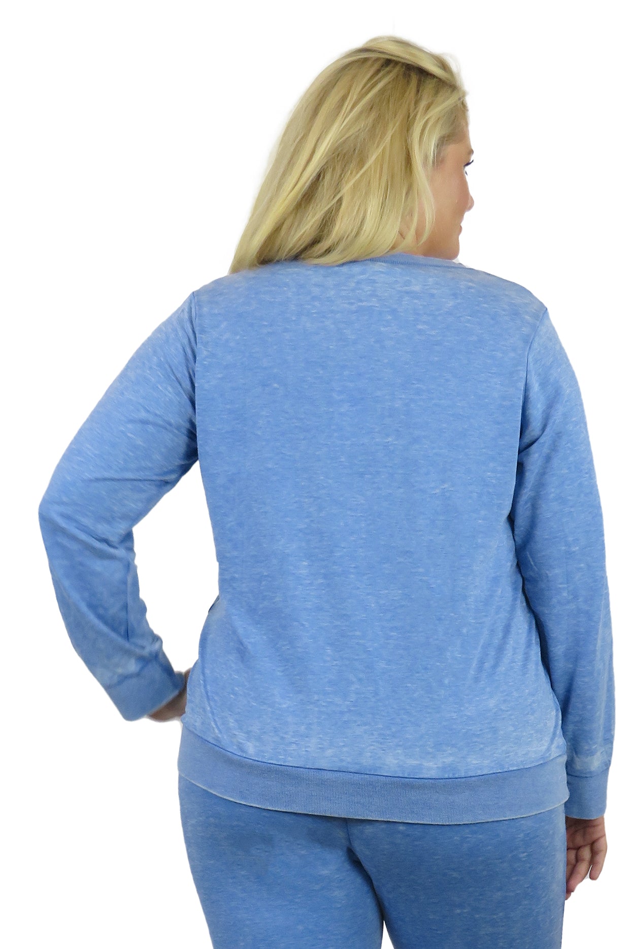 Plus Size Heathered Crew Neck French Terry Sweatshirt