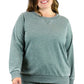 Plus Size Heathered Crew Neck French Terry Sweatshirt