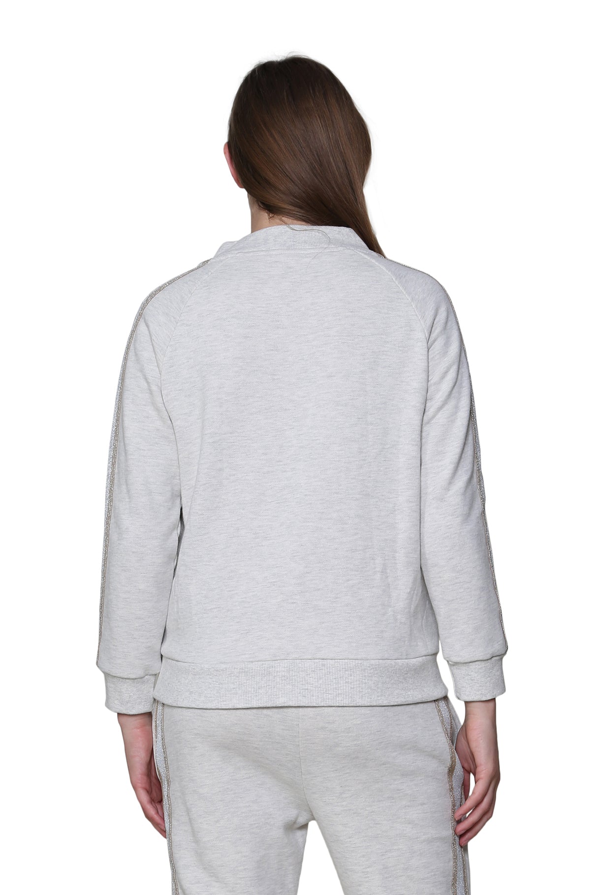 Chaqueta con cremallera de felpa francesa de talla grande