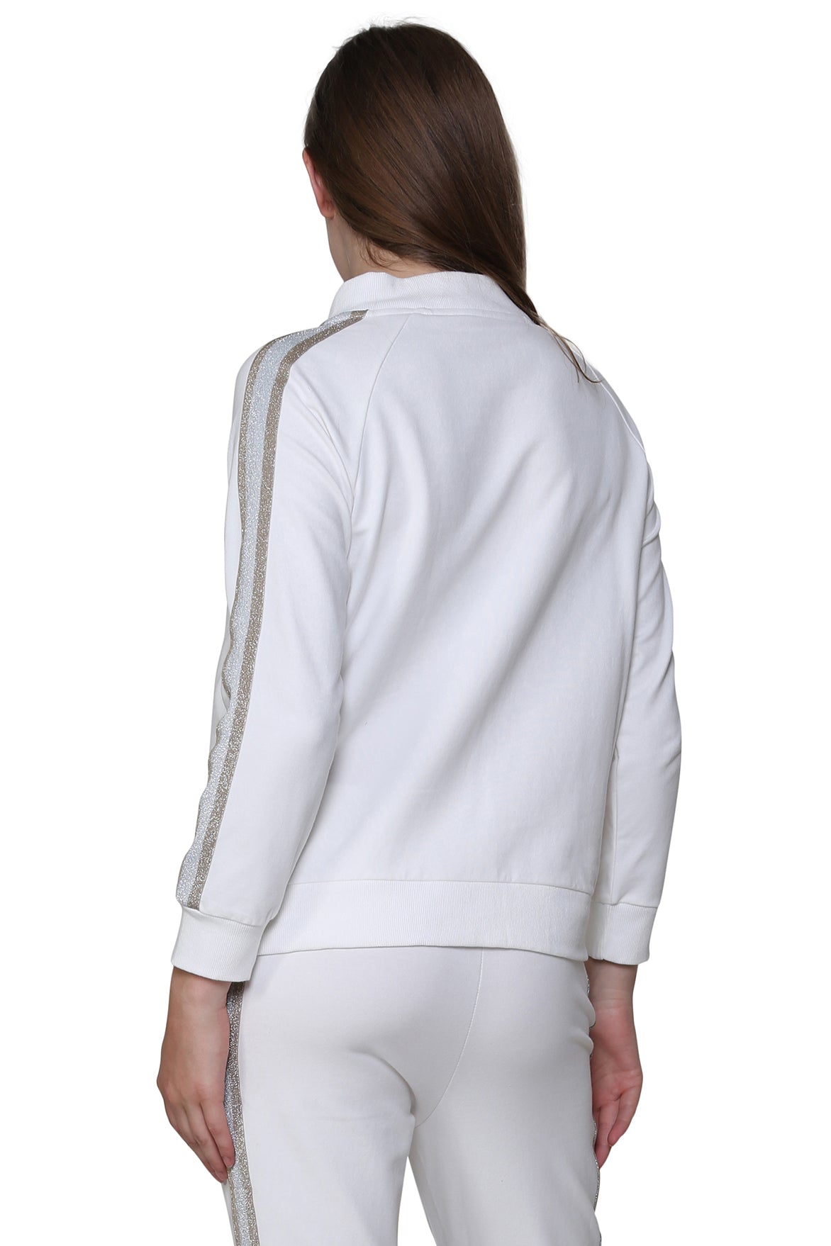 Chaqueta con cremallera de felpa francesa de talla grande