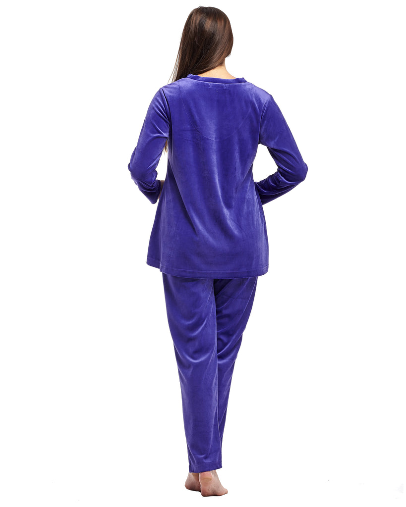 La Cera Long Sleeve Velour Set - La Cera