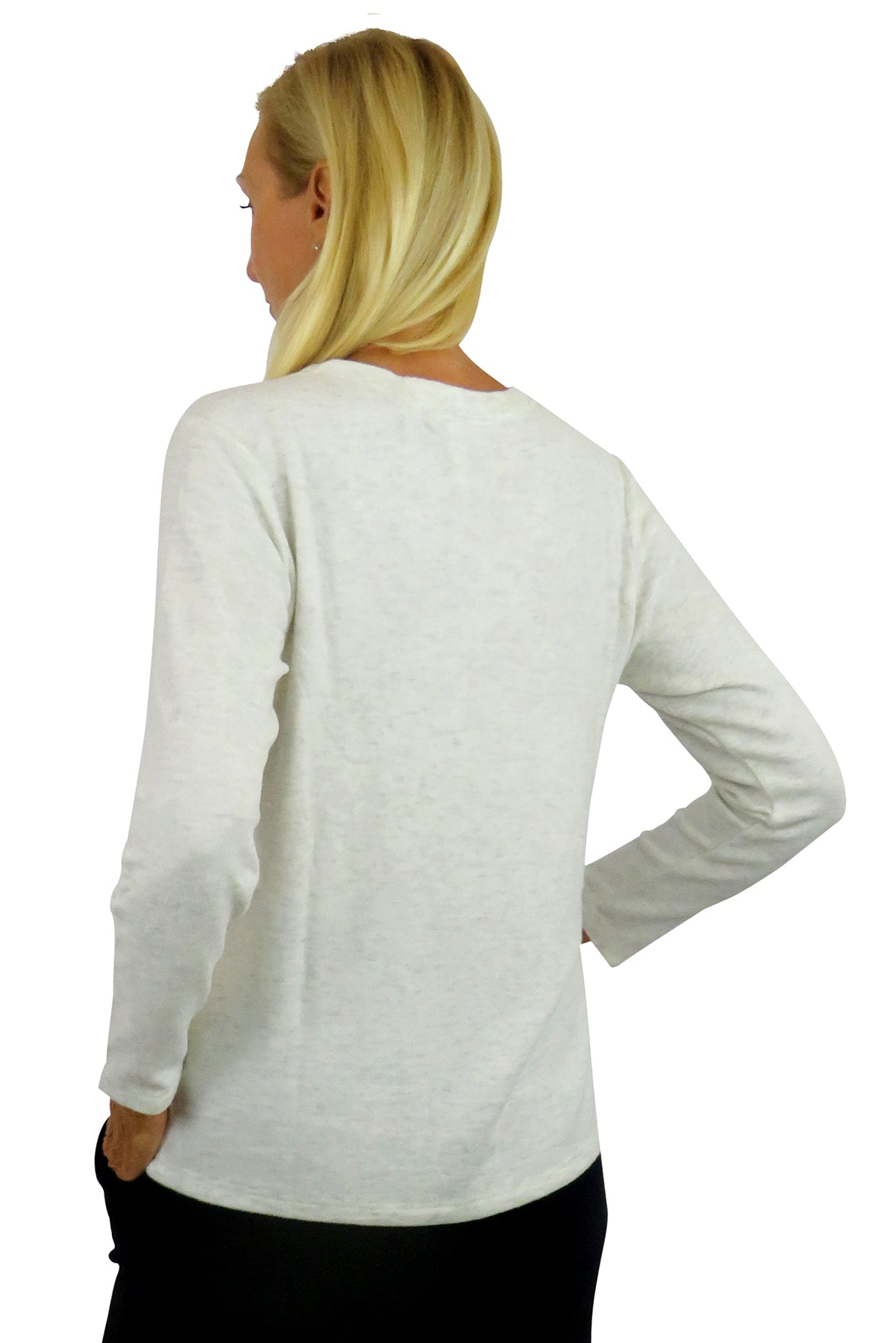 V-Neck Comfort Collection Long Sleeve Top - La Cera
