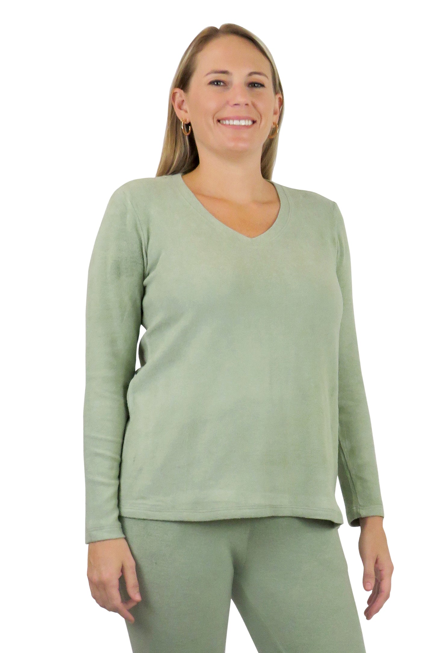 V-Neck Comfort Collection Long Sleeve Top - La Cera
